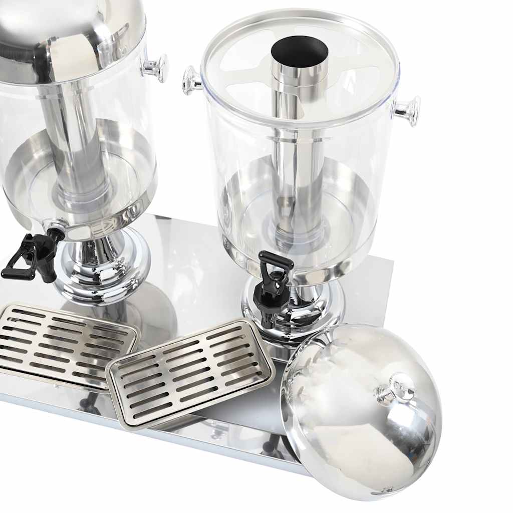 vidaXL Dubbele sapdispenser roestvrij staal 2x8 L