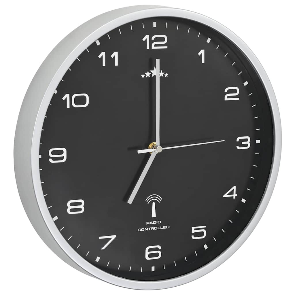 vidaXL Wandklok met quartz uurwerk radiogestuurd 31 cm wit