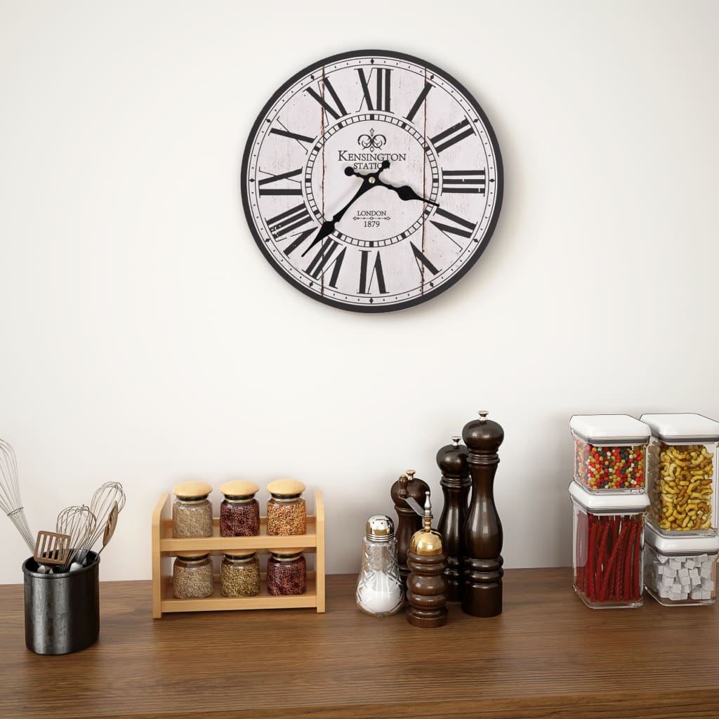 vidaXL Wandklok vintage stijl 60 cm bloemen