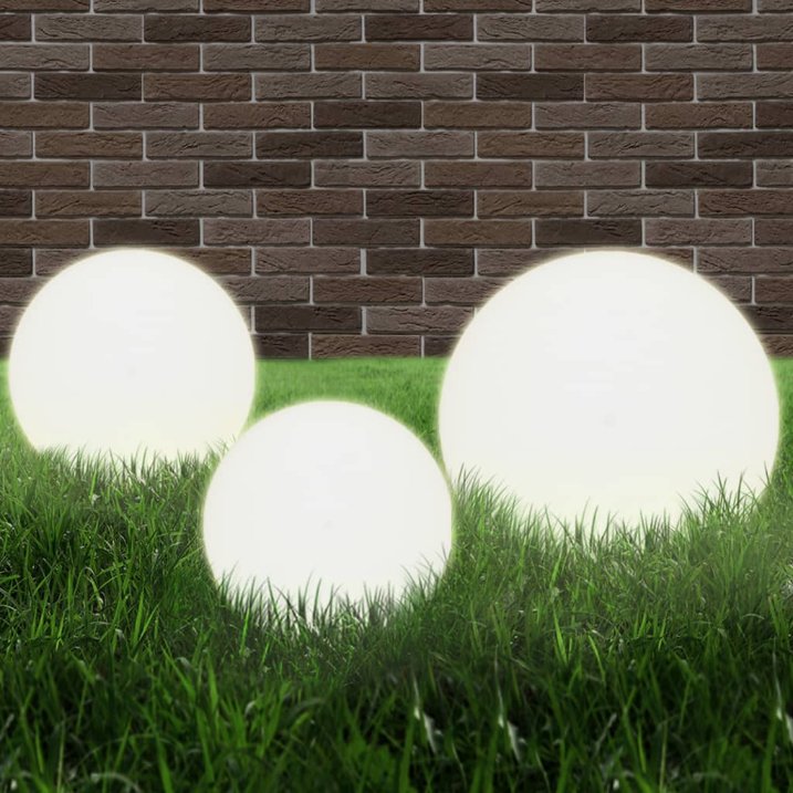 vidaXL 6-piece Round LED Ball Lamp Set 20/30/40 cm PMMA
