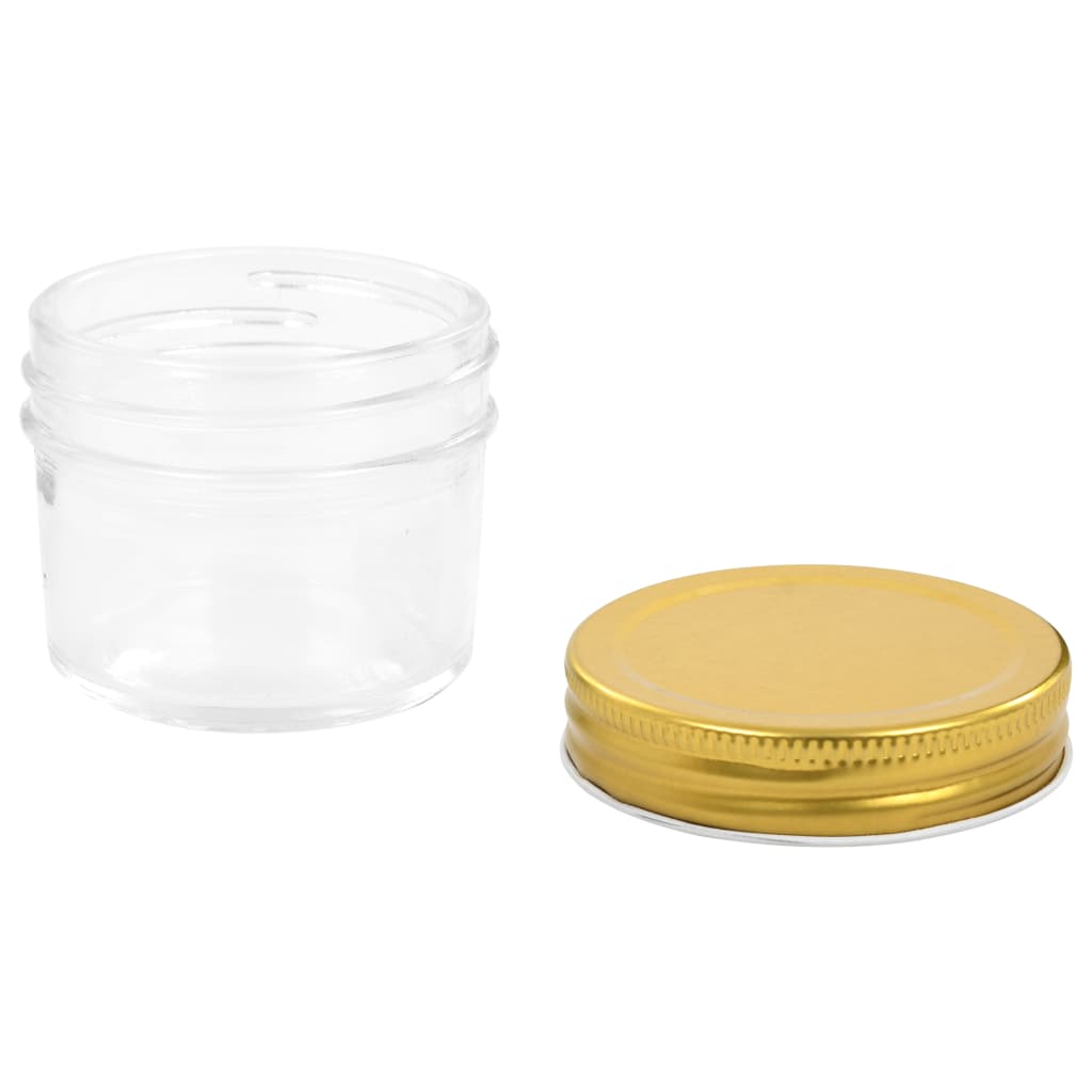 vidaXL Jampotten met wit met rode deksels 24 st 110 ml glas