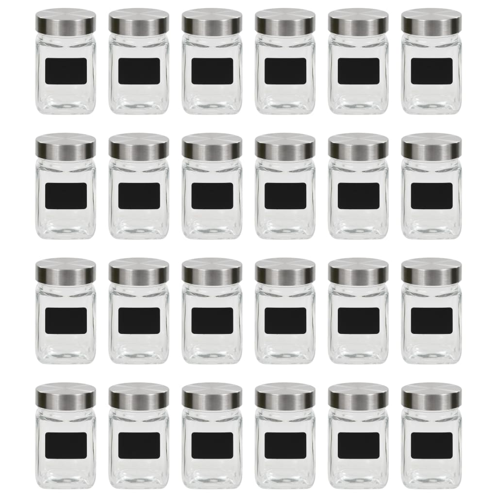 vidaXL Storage Jars with Stickers 12 pcs 300 ml