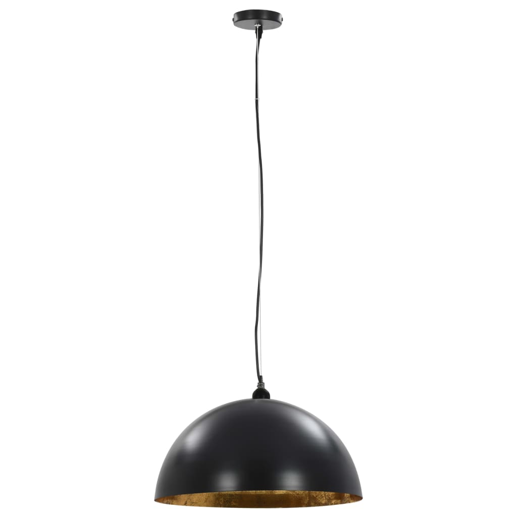 vidaXL Plafondlampen 2 st halfrond E27 40 cm zwart en goudkleurig