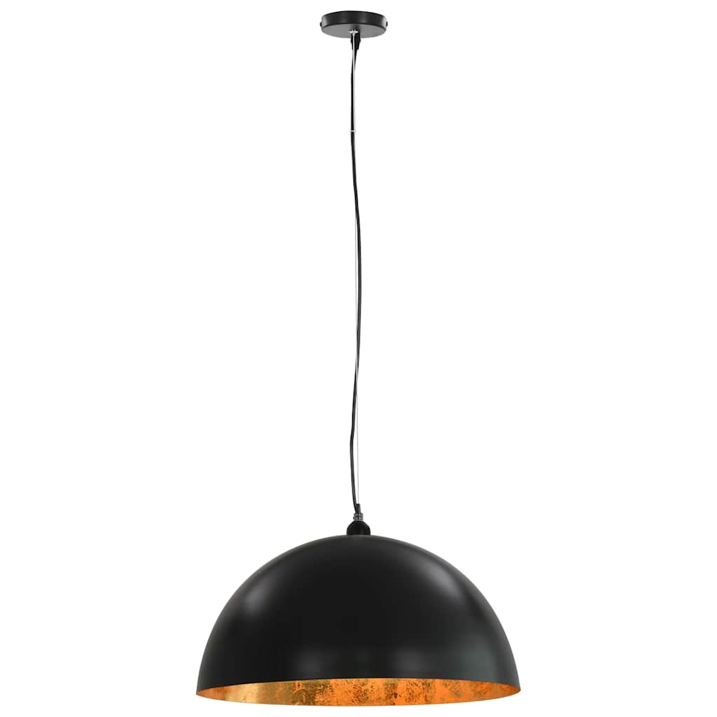 vidaXL Plafondlampen 2 st halfrond E27 40 cm zwart en goudkleurig