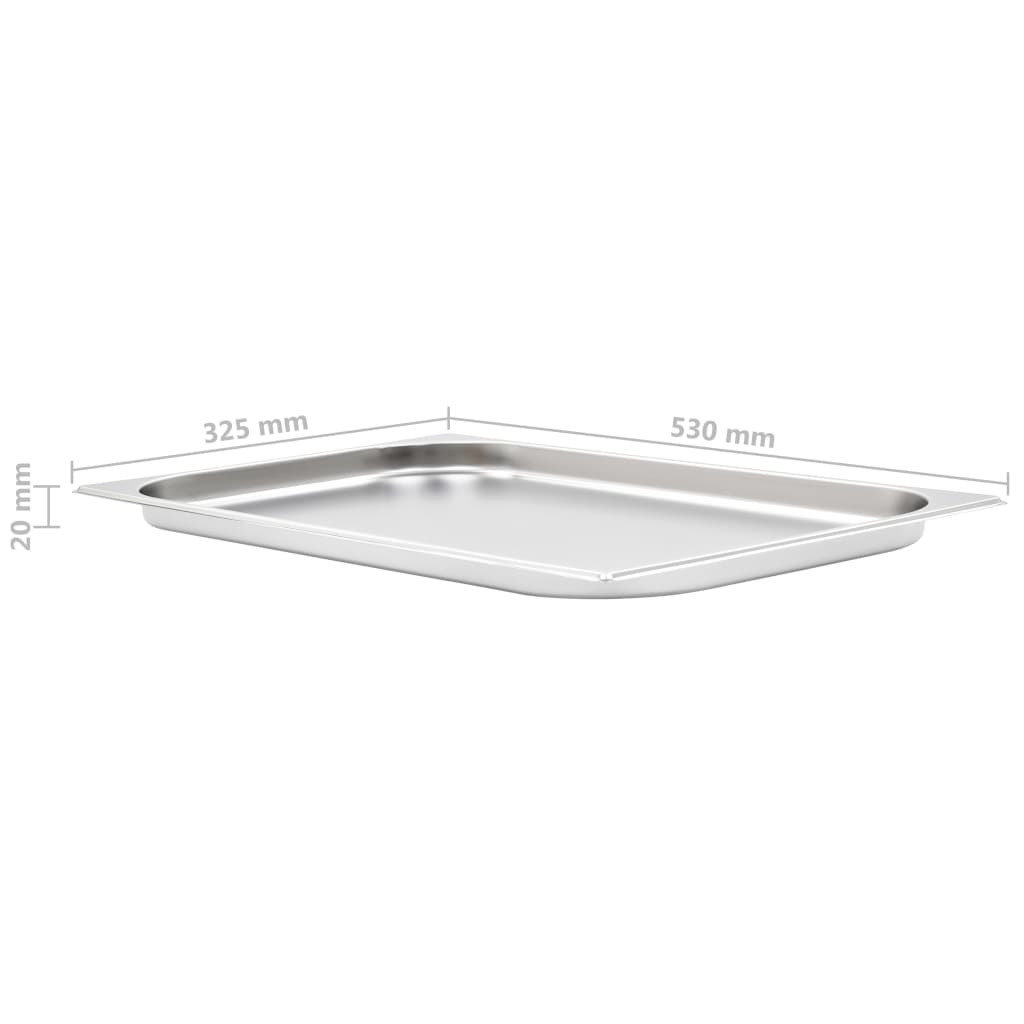 vidaXL Gastronormbakken 4 st GN 1/1 20 mm roestvrij staal