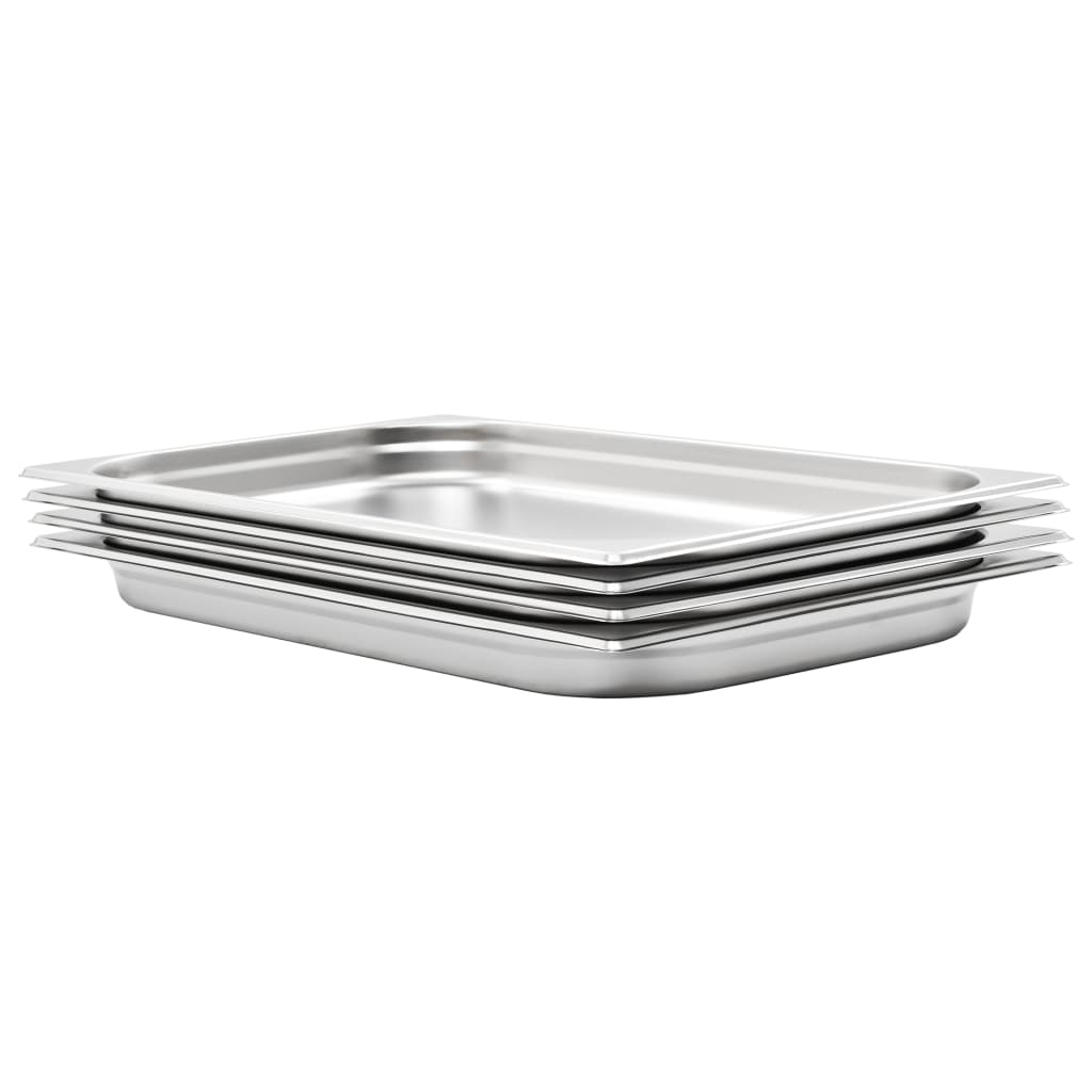 vidaXL Gastronormbakken 4 st GN 1/1 20 mm roestvrij staal