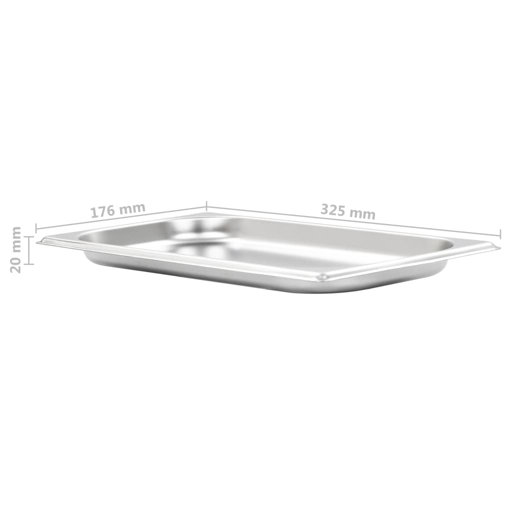 vidaXL Gastronormbakken 12 st GN 1/3 20 mm roestvrij staal