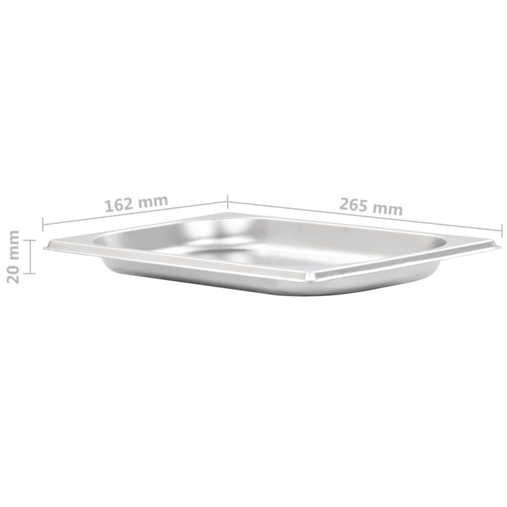 vidaXL Gastronormbakken 12 st GN 1/4 20 mm roestvrij staal