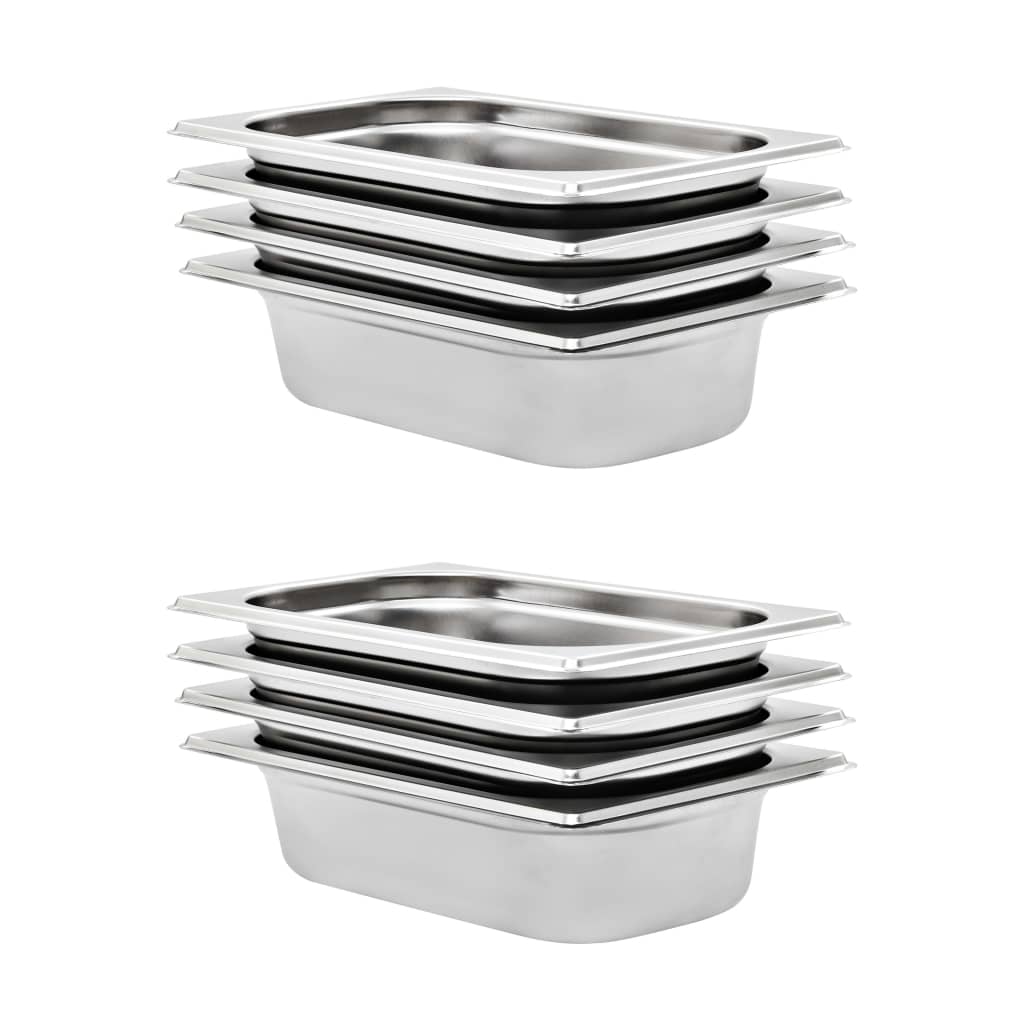 vidaXL Gastronormbakken 12 st GN 1/4 20 mm roestvrij staal