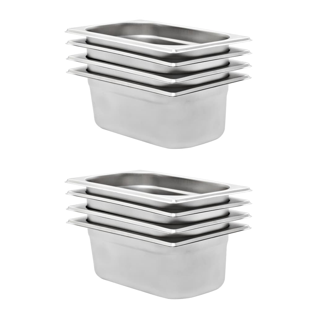 vidaXL Gastronormbakken 12 st GN 1/4 20 mm roestvrij staal
