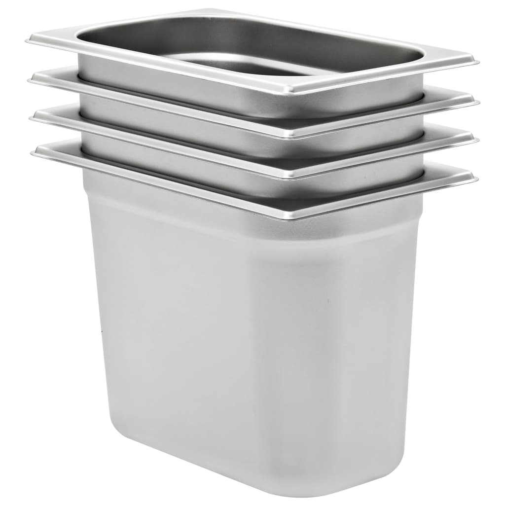 vidaXL Gastronormbakken 12 st GN 1/4 20 mm roestvrij staal