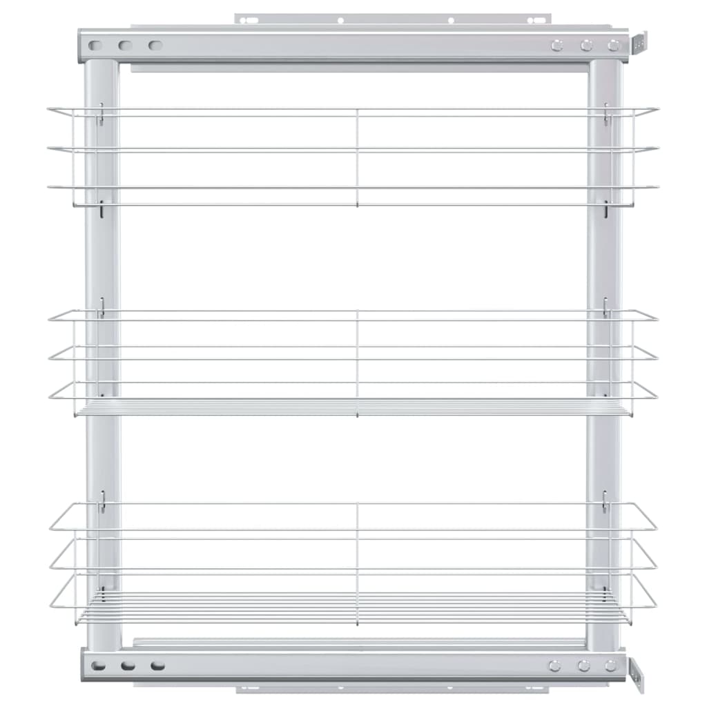 vidaXL Draadmand uittrekbaar 3-laags 47x15,5x55,5 cm zilverkleurig
