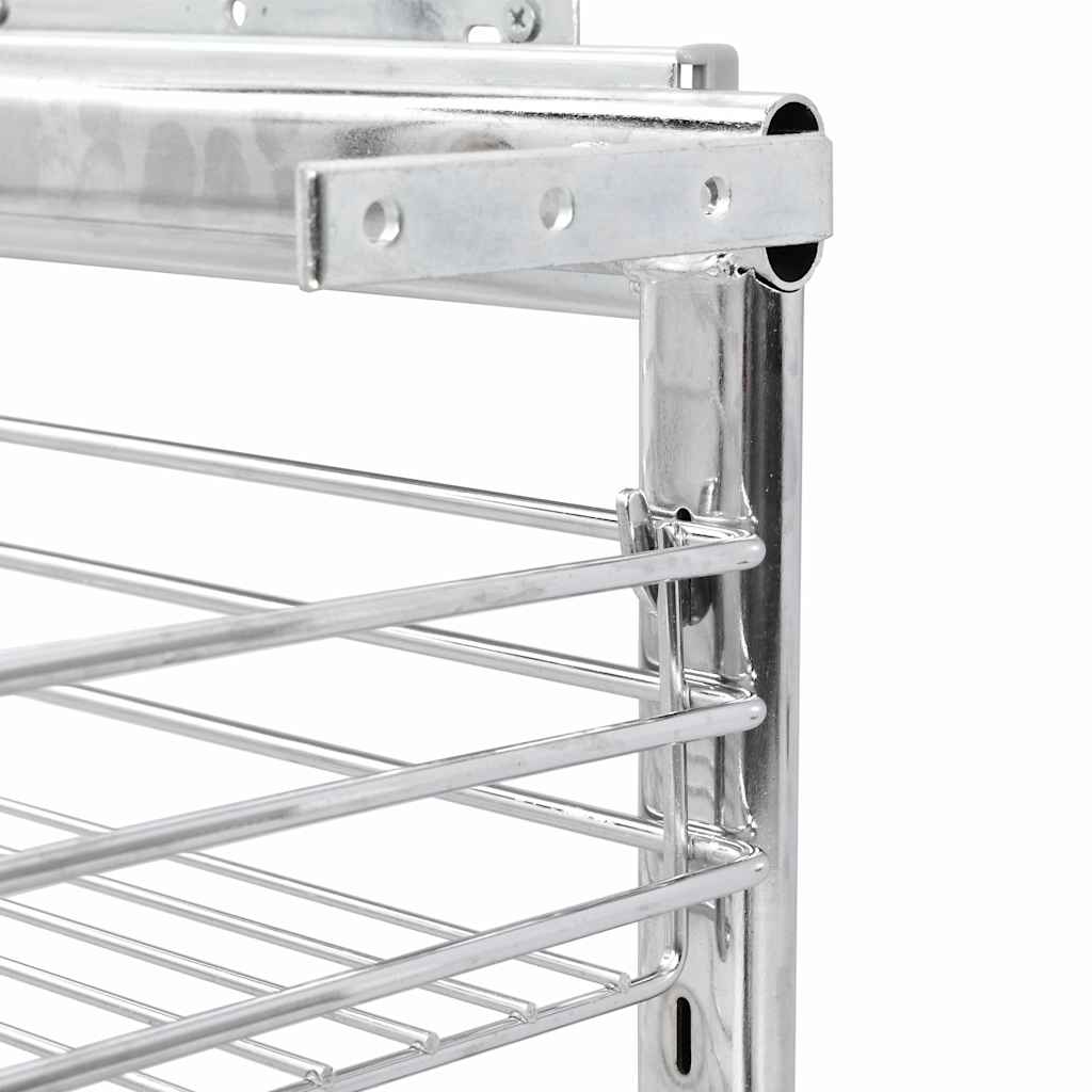 vidaXL Draadmand uittrekbaar 3-laags 47x15,5x55,5 cm zilverkleurig