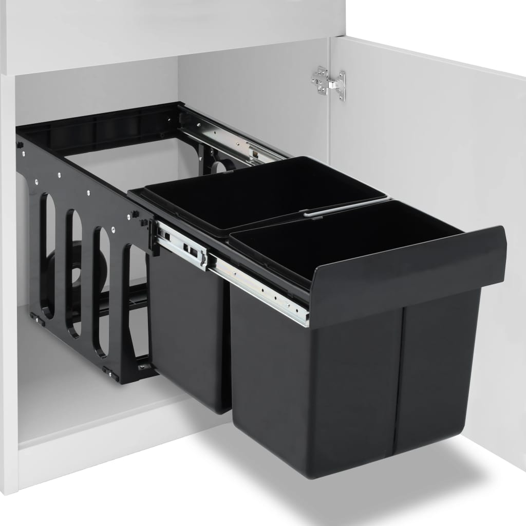 vidaXL Inbouwprullenbak uittrekbaar soft-close 20 L