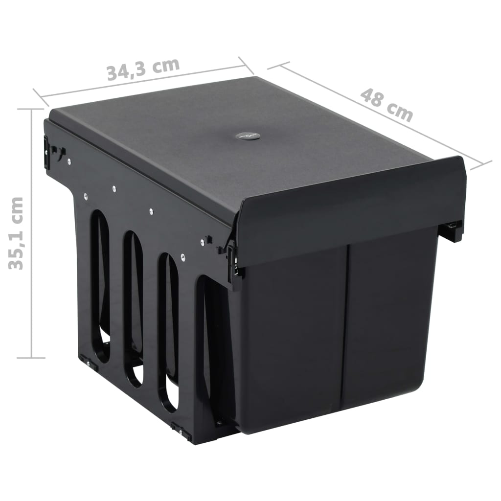 vidaXL Inbouwprullenbak uittrekbaar soft-close 20 L