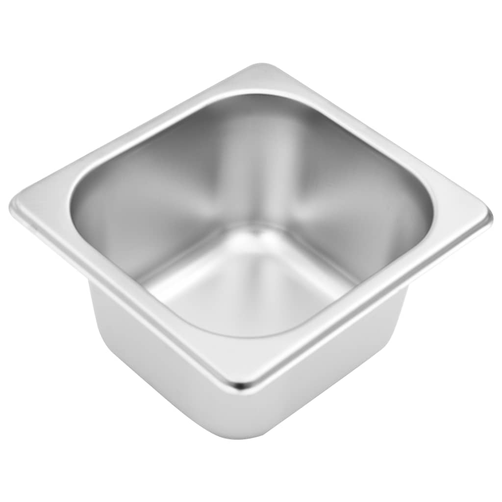 vidaXL Gastronorm Pan Holder with 3 GN 1/6 Pans Stainless Steel