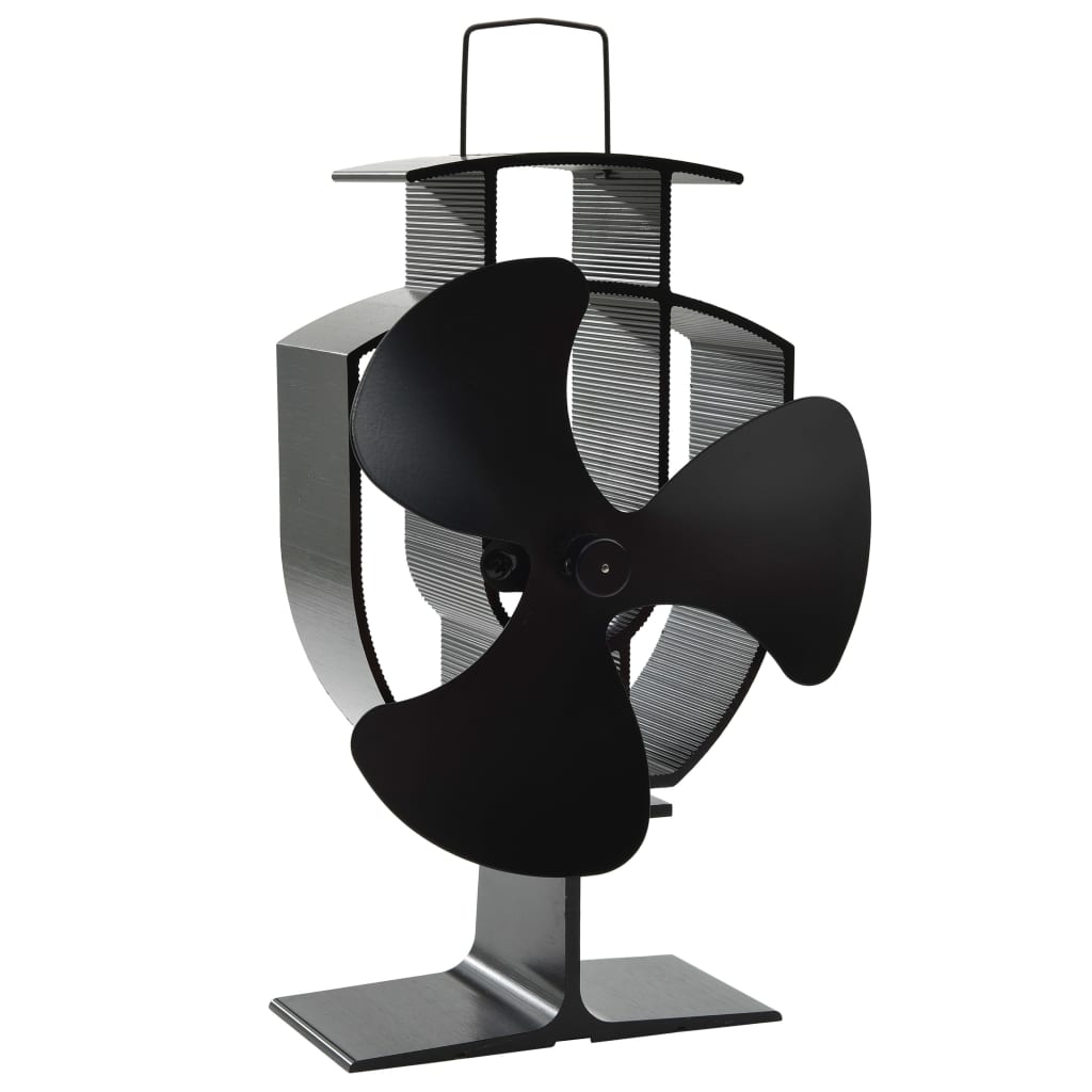 vidaXL Kachelventilator met 2 vinnen zwart
