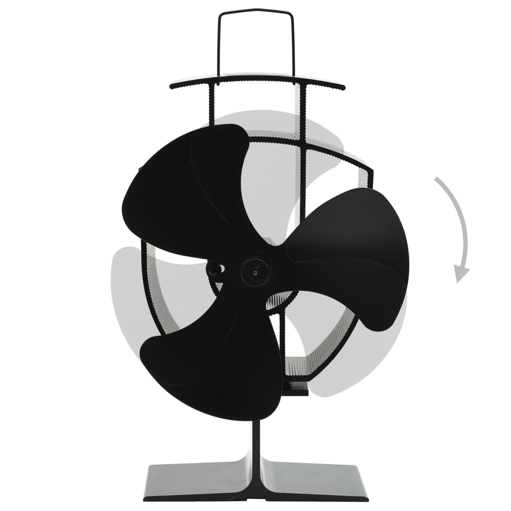 vidaXL Kachelventilator met 2 vinnen zwart