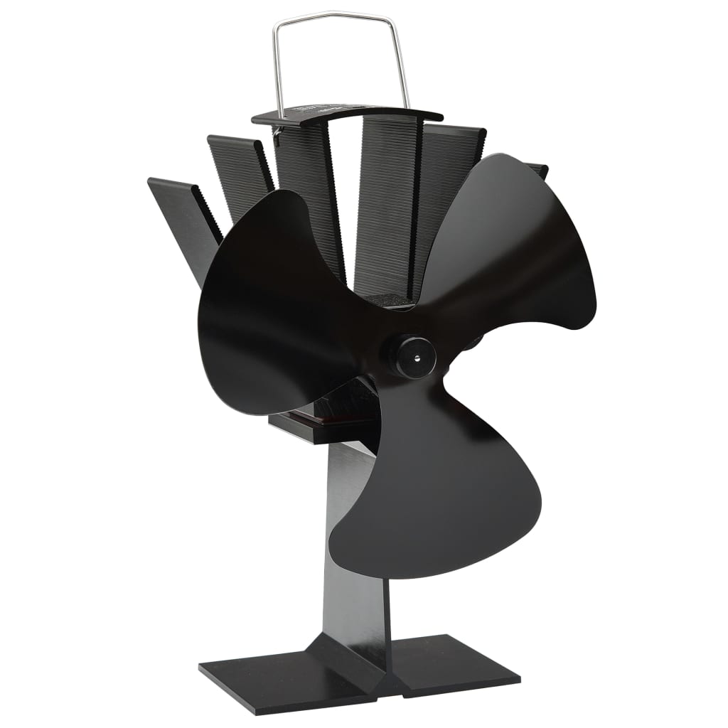 vidaXL Kachelventilator met 2 vinnen zwart