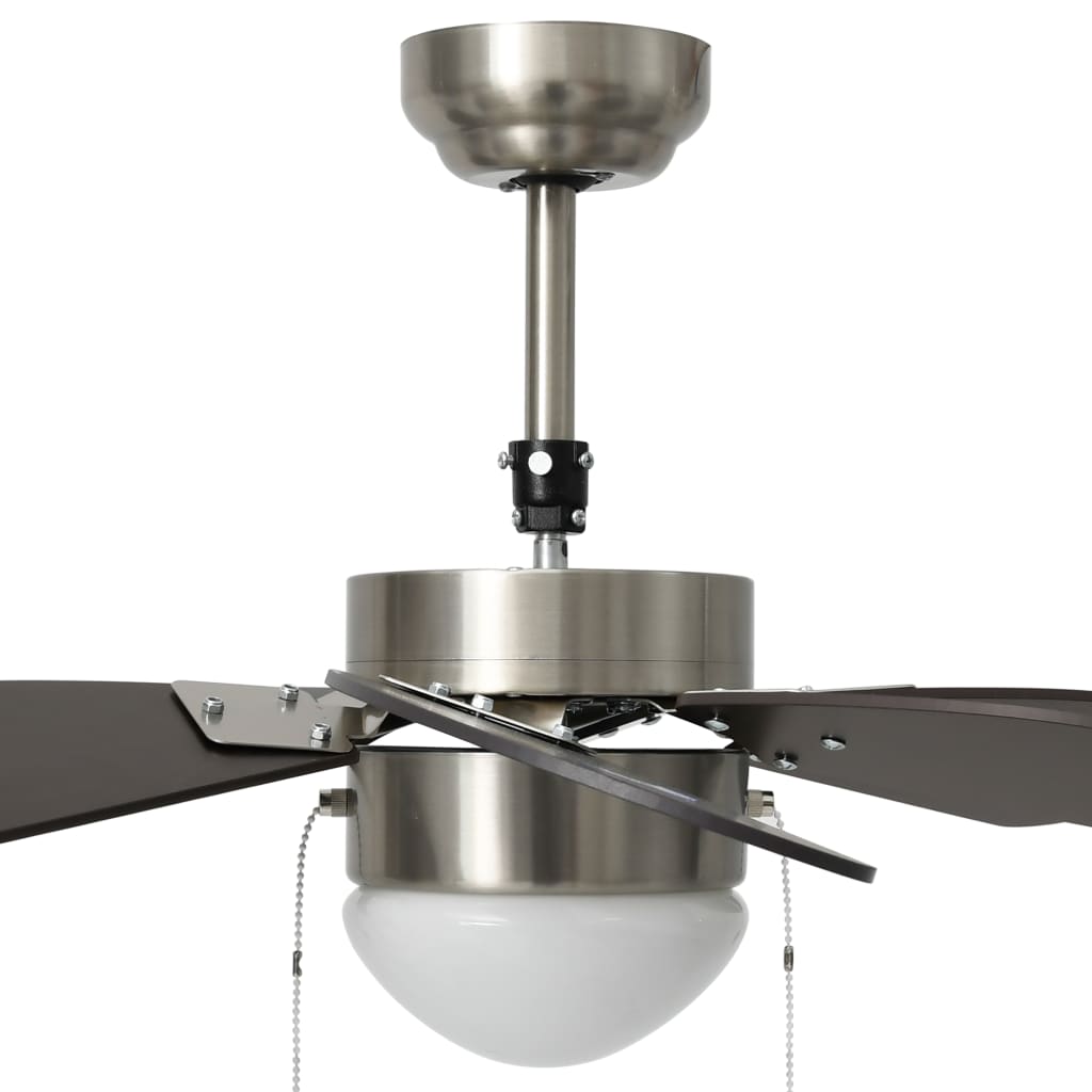 vidaXL Plafondventilator met lamp 76 cm donkerbruin