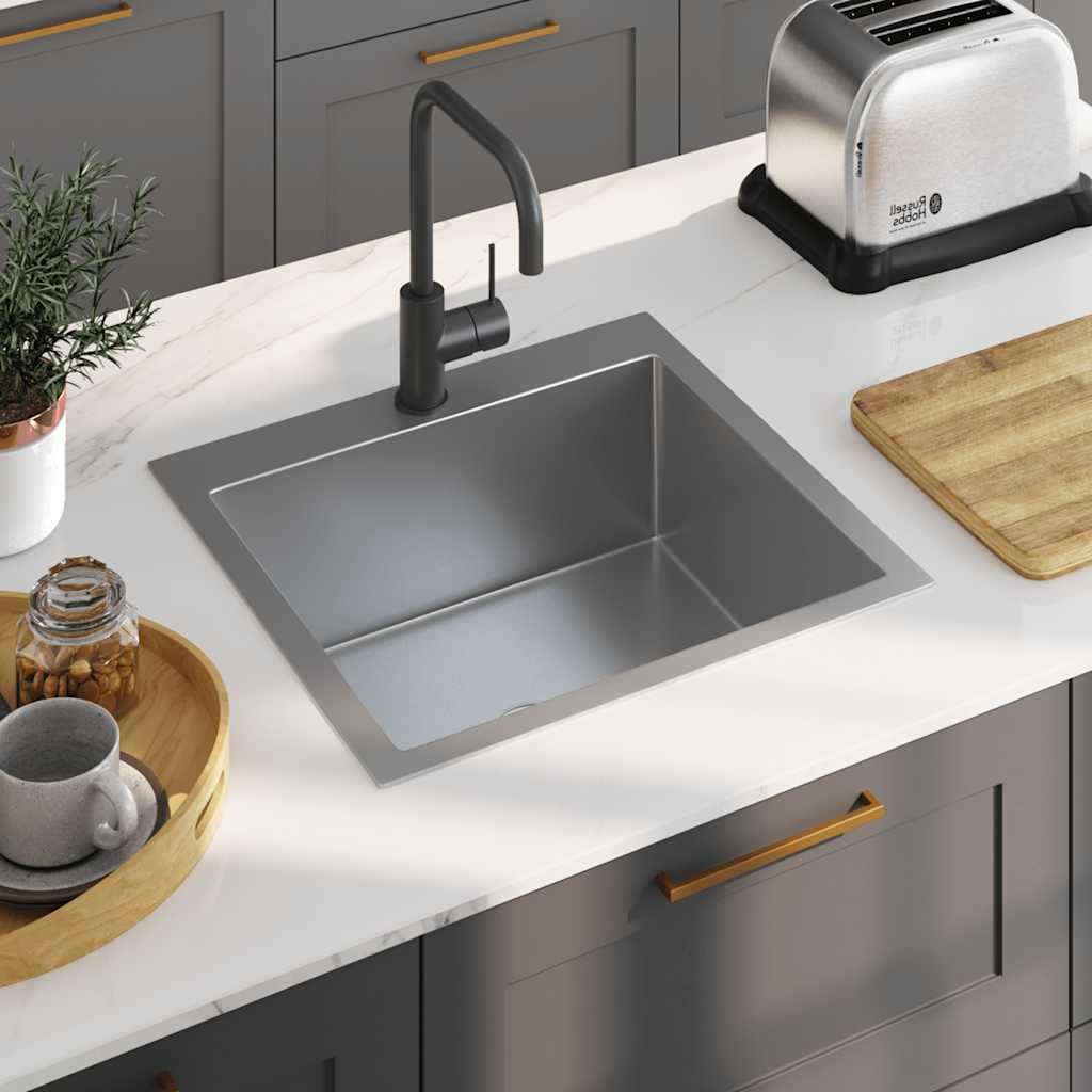 vidaXL Handmade Sink Stainless Steel