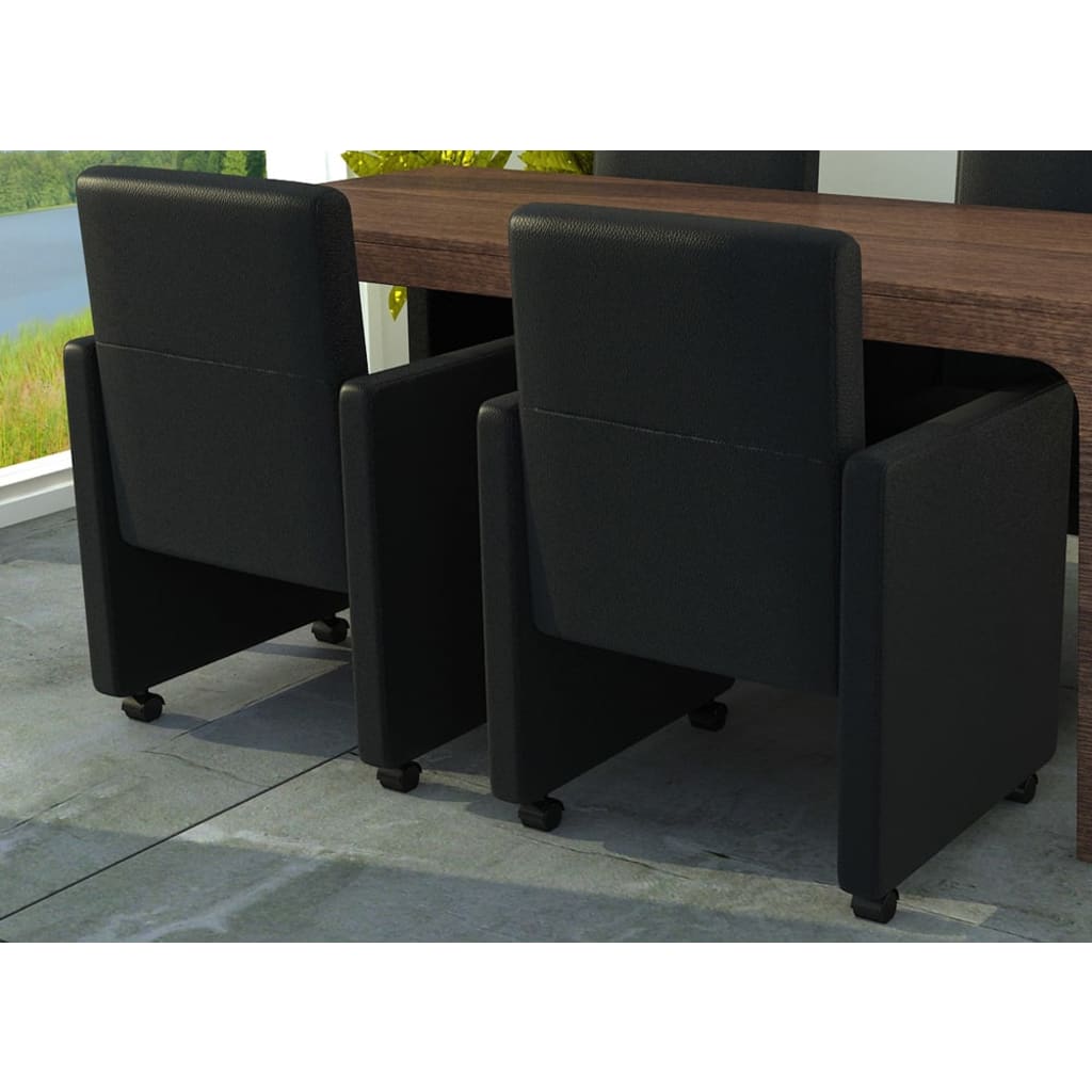 vidaXL Eetkamerstoelen 4 st art noir