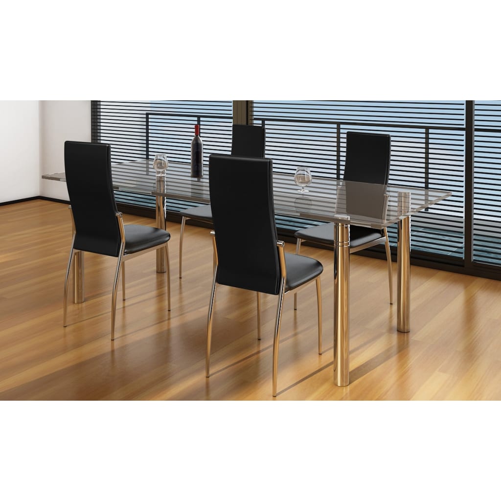 vidaXL Eetkamerstoelen 6 st kunstleer zwart
