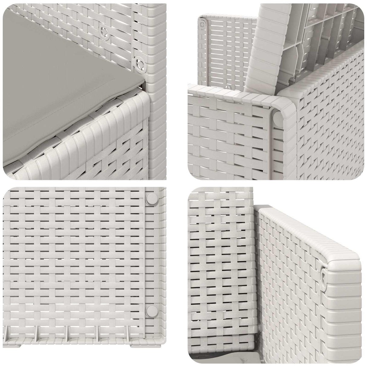 vidaXL Garden Chairs 2 pcs White and Light Grey PP