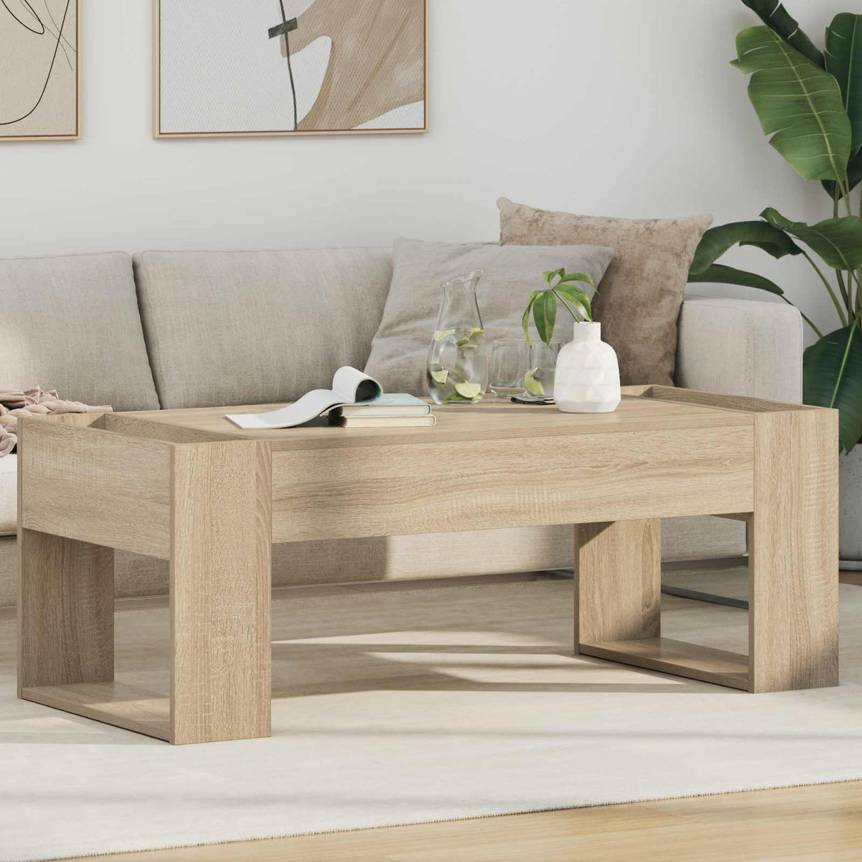 vidaXL Salontafel Wit 110 x 50 x 41 cm Bewerkt hout