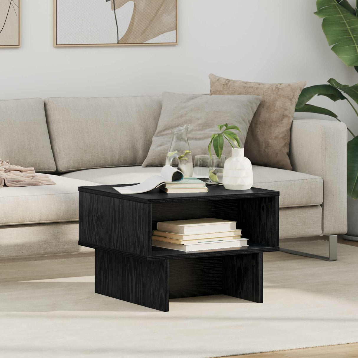 vidaXL Salontafel Wit 80 x 46 x 35 cm Bewerkt hout