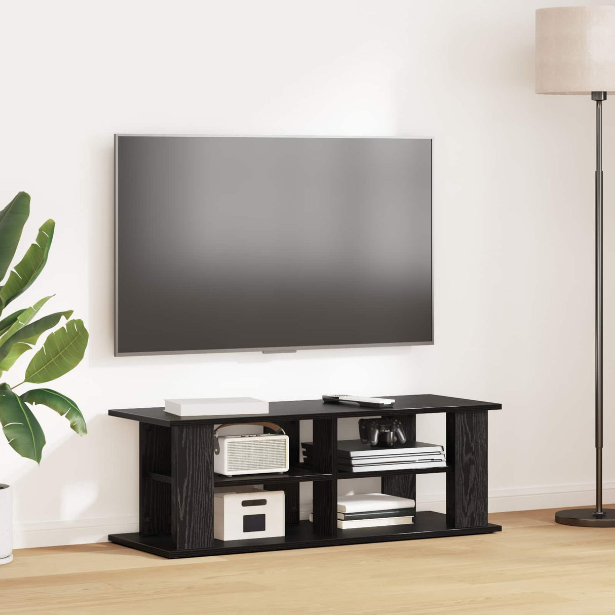 vidaXL TV-stand Zwart Eiken 96 x 35 x 33,5 cm