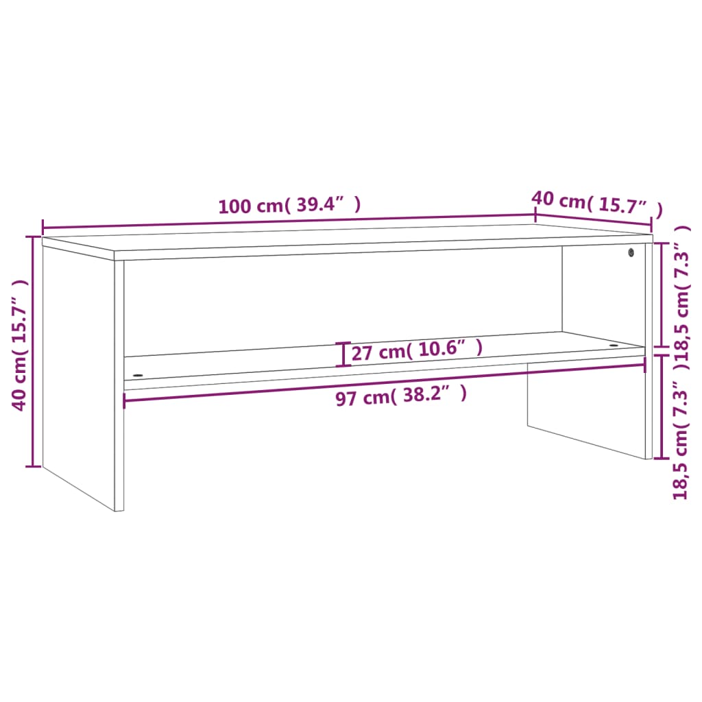 vidaXL Tv-meubel 100x40x40 cm bewerkt hout wit