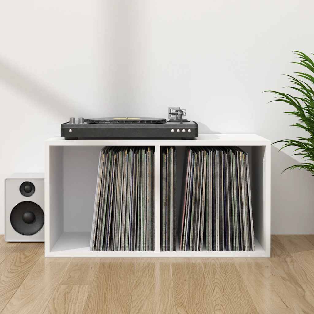 vidaXL Opbergbox voor LP's 71x34x36 cm bewerkt hout wit