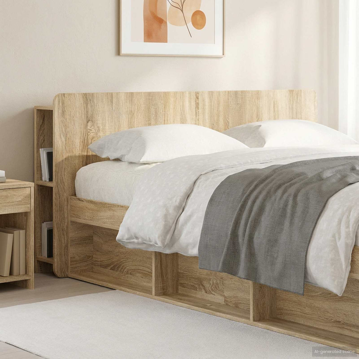 vidaXL Hoofdeinde Kast met opslag Wit Bewerkt hout
