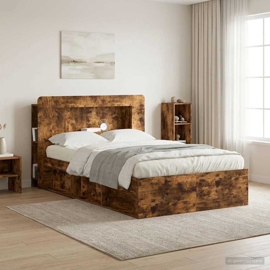 vidaXL Headboard Cabinet with Storage White Engineered Wood