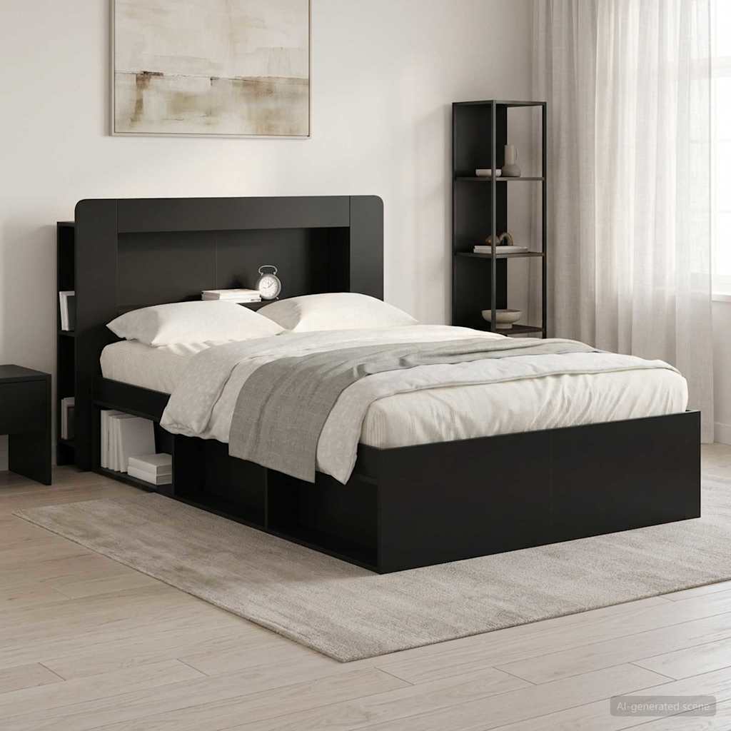 vidaXL Headboard Cabinet with Storage White Engineered Wood