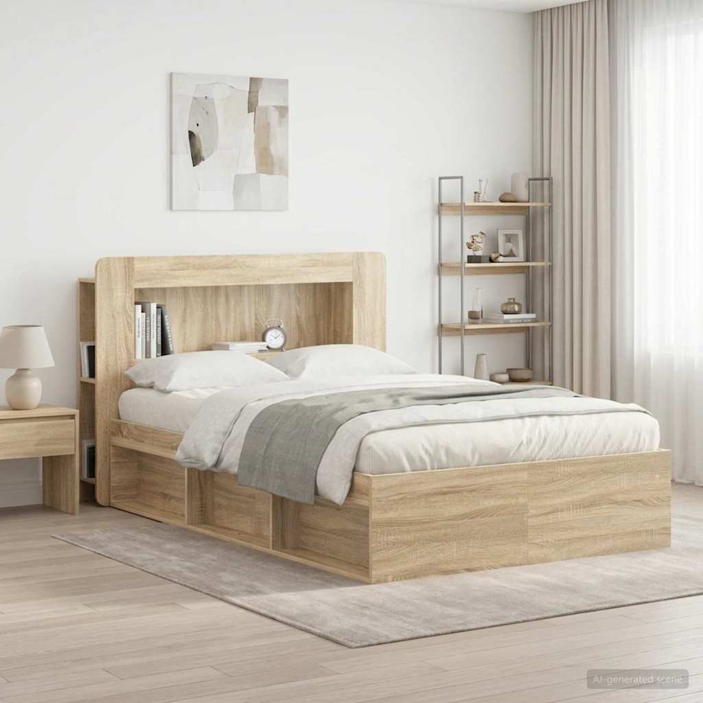vidaXL Headboard Cabinet with Storage White Engineered Wood