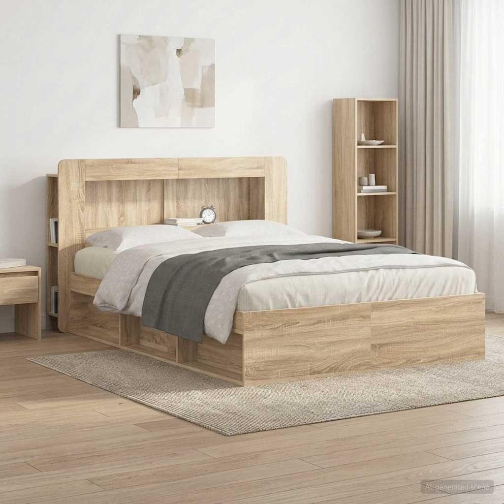 vidaXL Headboard Cabinet with Storage White Engineered Wood