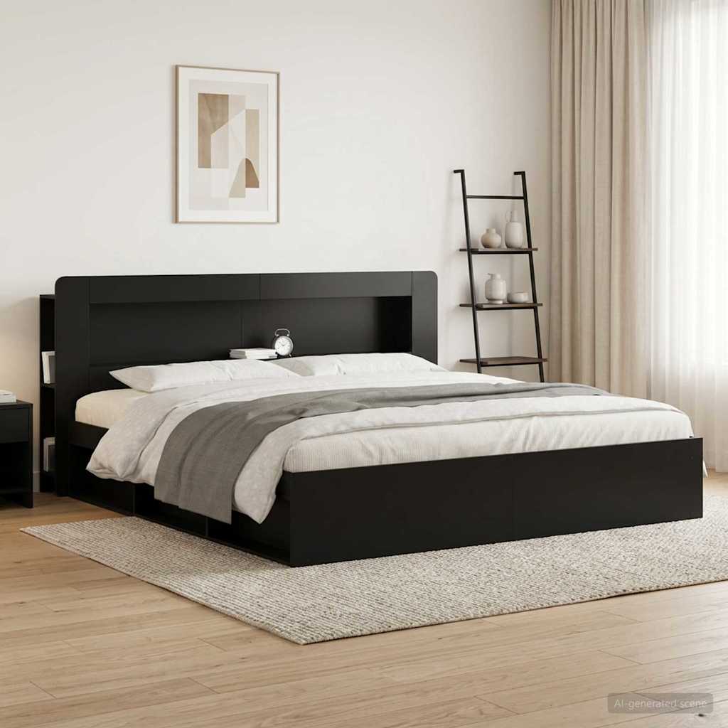 vidaXL Headboard Cabinet with Storage White Engineered Wood