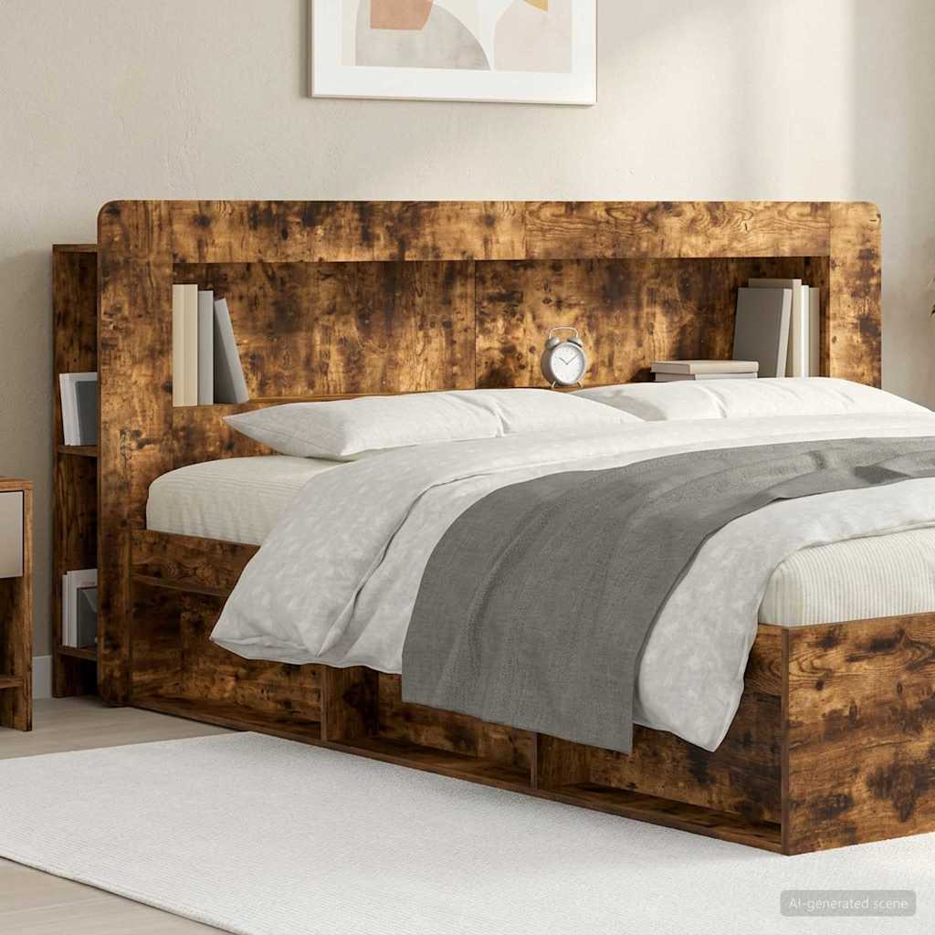 vidaXL Headboard Cabinet with Storage White Engineered Wood