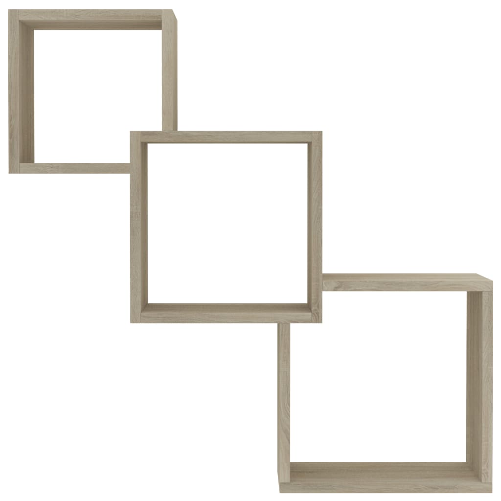vidaXL Wandschappen kubus 68x15x68 cm bewerkt hout wit
