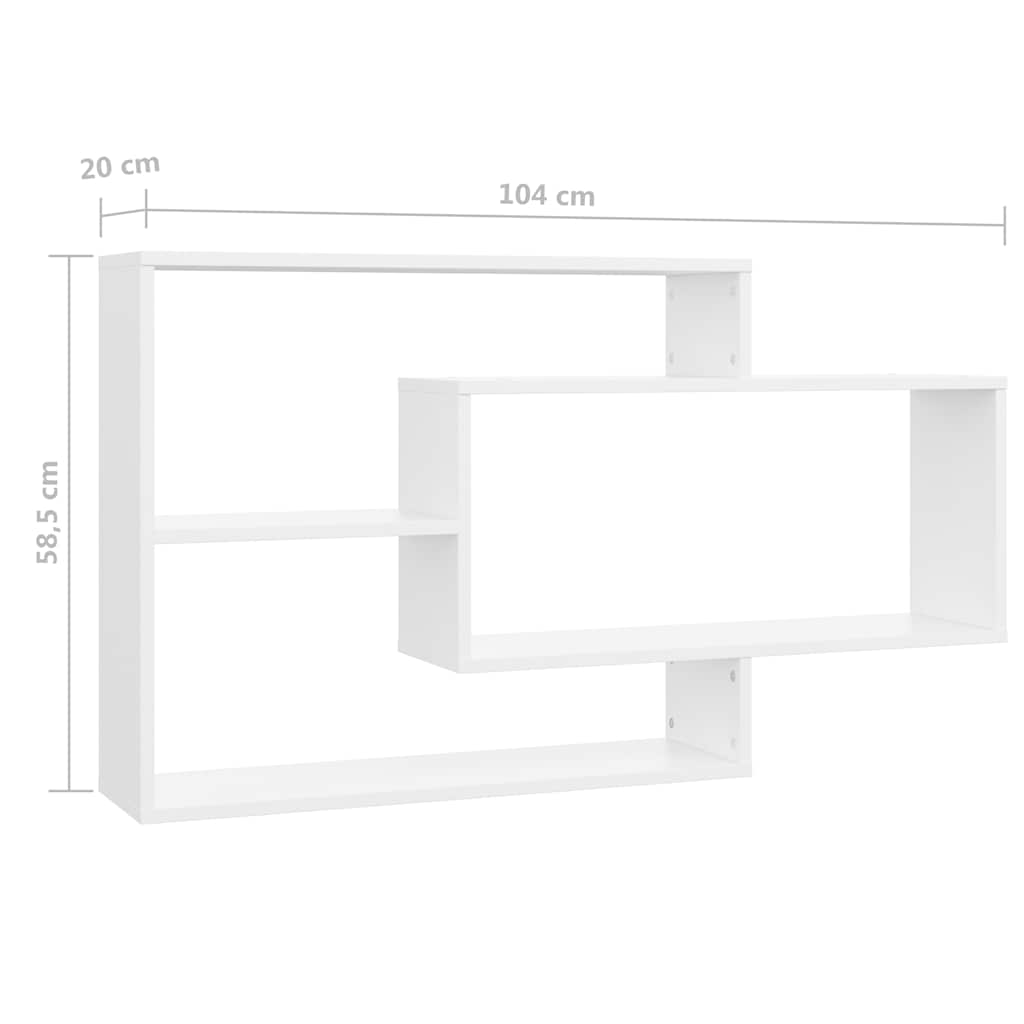 vidaXL Wandschappen 104x20x58,5 cm bewerkt hout wit