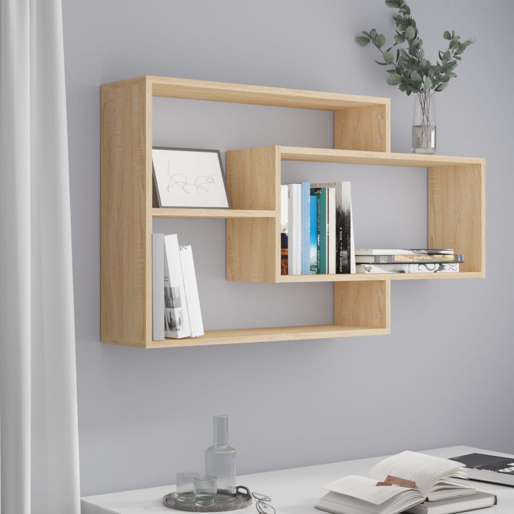 vidaXL Wandschappen 104x20x58,5 cm bewerkt hout wit
