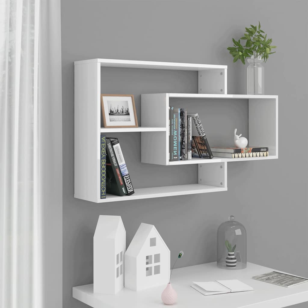 vidaXL Wandschappen 104x20x58,5 cm bewerkt hout wit