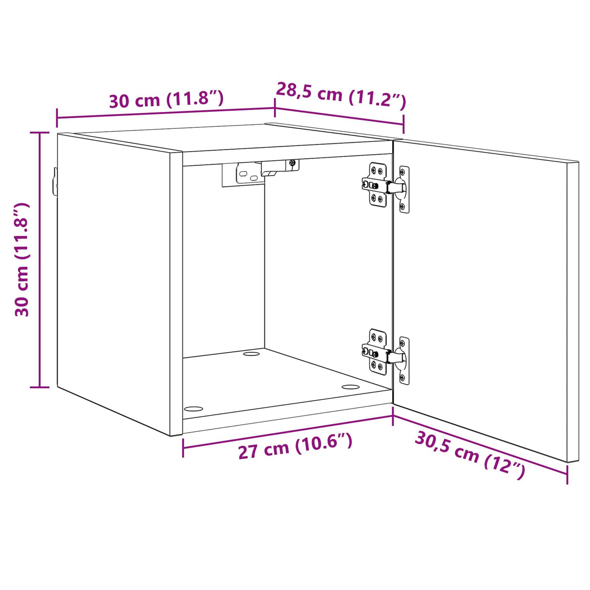 vidaXL TV Kast Oudhout 30,5 x 30 x 30 cm Bewerkt hout