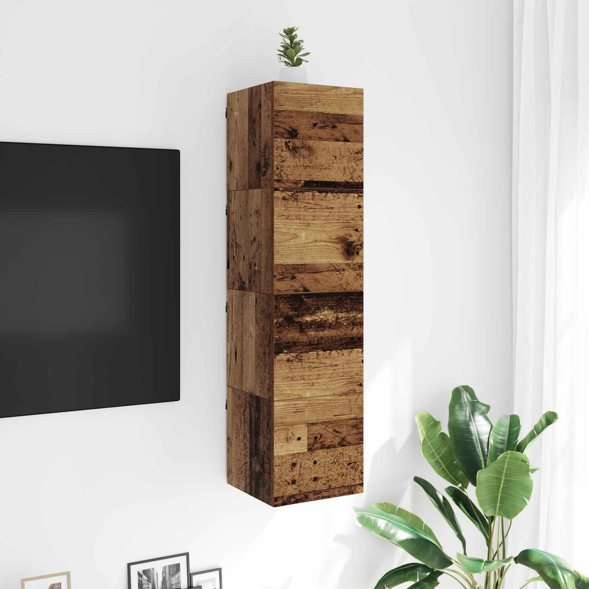 vidaXL TV Kast Oudhout 30,5 x 30 x 30 cm Bewerkt hout