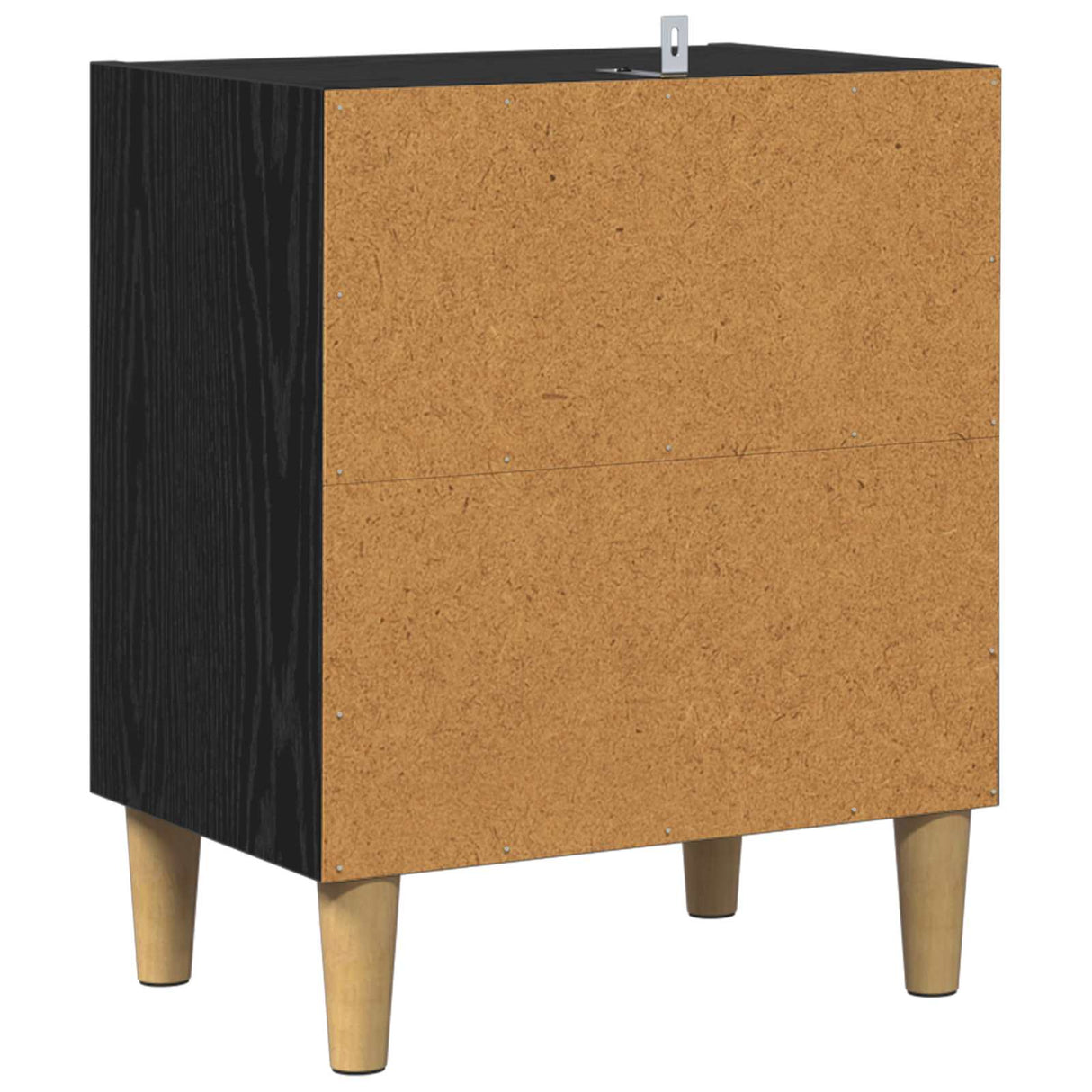 vidaXL Bedkast Zwart Eiken 40 x 30 x 50 cm Bewerkt hout