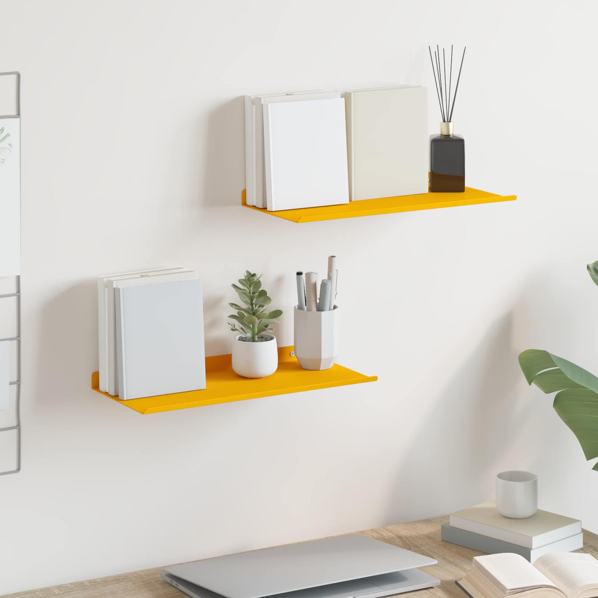 vidaXL Wandplank met plank Wandgemonteerd 3 pcs Zwart 80 x 9 x 2.5 cm