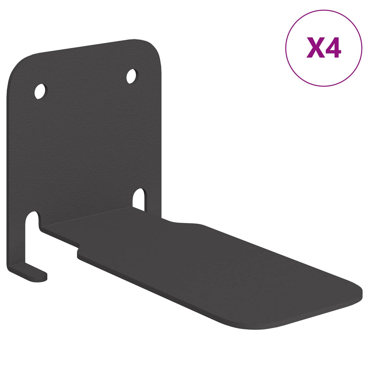 vidaXL Wall Shelf with Storage 4 pcs Black 6 x 10.8 x 6.6 cm