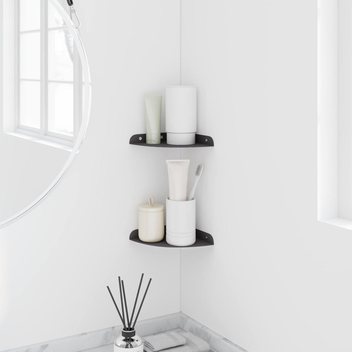 vidaXL Floating Shelf with Storage 2 pcs Black 15 x 15 x 2 cm